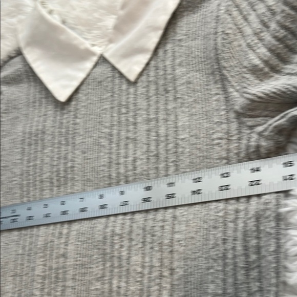 Olive & Oak Gray Ribbed Sweater with White Collar - Picture 5 of 7